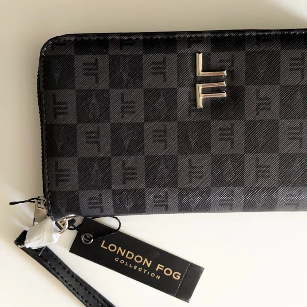 London Fog Adalia Signature Zip Around Wallet